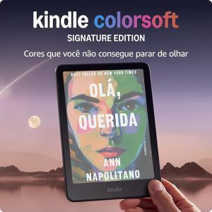 Kindle Colorsoft Signature Edition (32 GB) - Com tela colorida, luz frontal autoadaptável, carregamento sem fio e bateria que dura semanas - Cor Preta Metálica