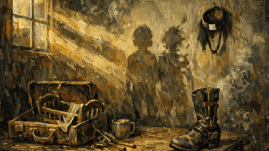 A sombra de duas crianças, apenas as sombras. Uma delas está inteira, a outra fragmentada.